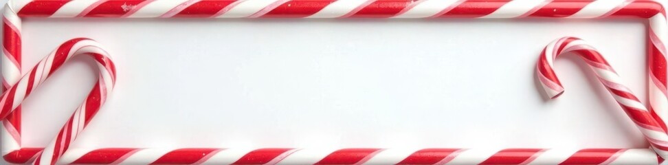 Obraz premium Red and white striped candy cane frame, blank Xmas template , merry christmas, pattern, element