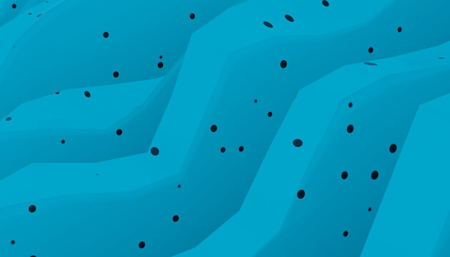 Abstract blue 3D wave pattern background with creative texture