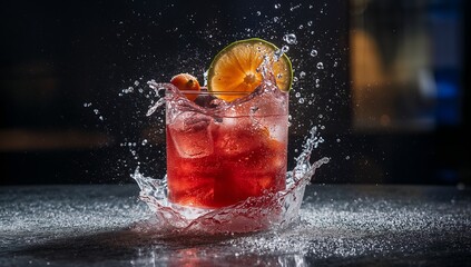 lemon in water splash