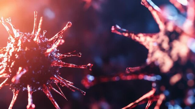 Virus attacking human internal system spreading disease