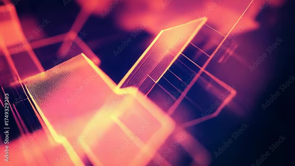 Wall mural glowing geometric shapes creating abstract digital background