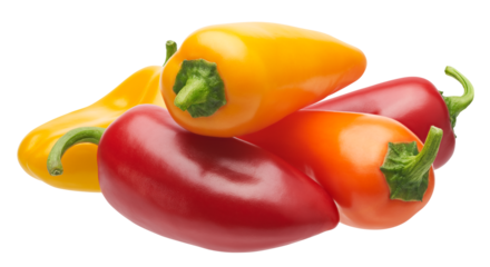 Group of mini sweet peppers isolated