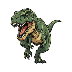 Dynamic T-Rex Dinosaur Running Roaring Action Illustration
