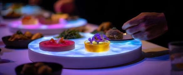 multi-sensory dining experience with hands-on dishes and immersive surroundings