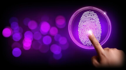 Fingerprint recognition technology enhancing security in digital environments visual content abstract concept