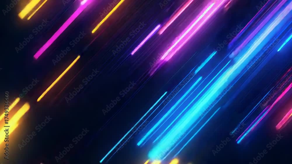Canvas Prints abstract neon glowing light stripes creating futuristic background