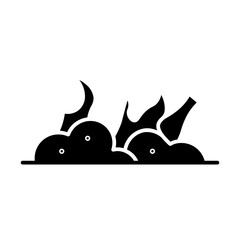 incineration glyph icon