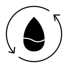 water recycling glyph icon