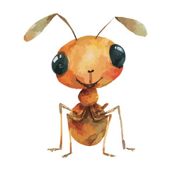 Cute Cartoon Ant Illustration with Big Eyes.