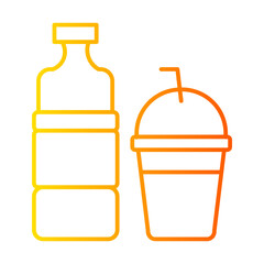 waste plastic gradient icon