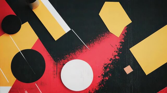 Abstract geometric composition creating modern red aesthetic