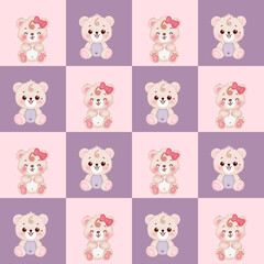 seamless pattern with baby bears