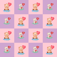 Naklejka premium seamless pattern with baby bears