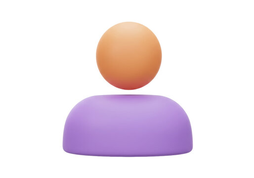 3D avatar icon PNG isolated on transparent background, simple user profile symbol for social media and website design