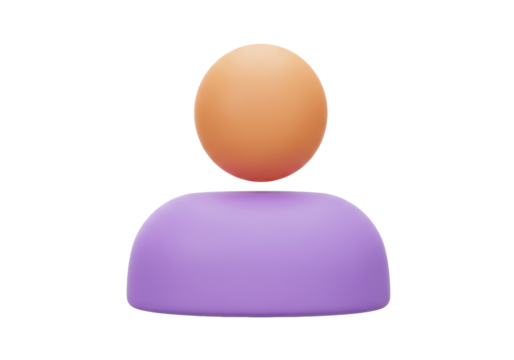 3D avatar icon PNG isolated on transparent background, simple user profile symbol for social media and website design