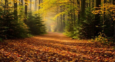 path in autumn forest
