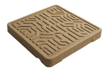 Textured polymer sand hatch for durable use in busy commercial parking lots.