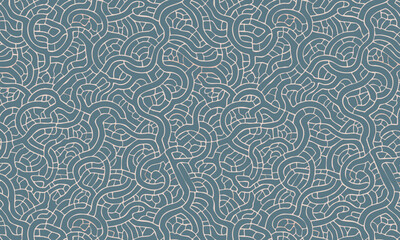 Fototapeta premium Intricate Winding Labyrinth and Brain Coral Seamless Pattern