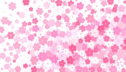 Soft, pink and white floral background. Petals drift gently