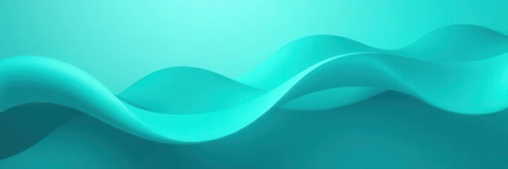 Deep teal to light aqua gradient, flowing abstract shapes, graphic, soft