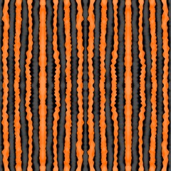 Halloween Orange Wavy Stripe Seamless Pattern Background