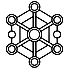 network sharing hub icon  thin line vector .eps