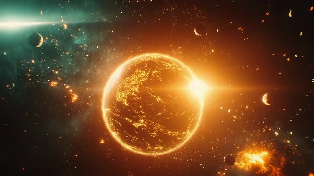 Exploding planet creating cosmic catastrophe in galaxy