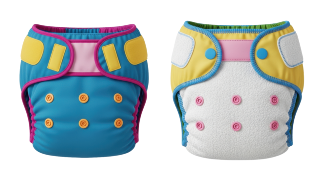 Isolated reusable cloth diapers, eco-friendly infant wear for babies, washable covers