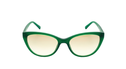 Isolated green cat eye style fashion sunglasses product image for ecommerce shop website