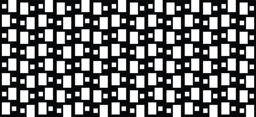 Monochrome Geometric Grid Seamless Pattern