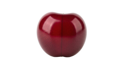 Isolated delicious dark red cherry, ripe fruit with a glossy surface, healthy summer food