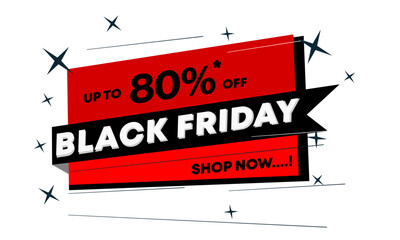 Black Friday Big sale poster promotion background with 80 percent off tag