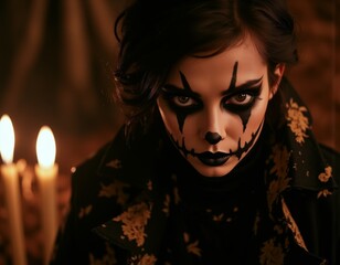 Boy make up as evil for halloween party halloween costumes costume illustration holiday cartoon party zombie 