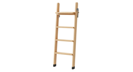Isolated Wooden Ladder with Steps, Compact and Simple for Home Storage Solutions, Furniture