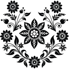 Fototapeta premium black floral decorative ornaments set.eps