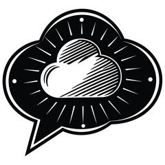 cloud chat   messaging icon  thin line .eps