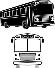 School Bus Eps, Vector Images Black and White