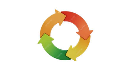 Isolated arrows in a circle, recycling concept, process cycle, infographic element