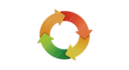 Isolated arrows in a circle, recycling concept, process cycle, infographic element