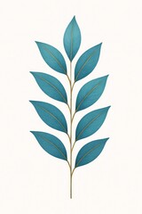 An artistic rendering of a delicate blue leaf with an elegant design and a touch of nature's beauty