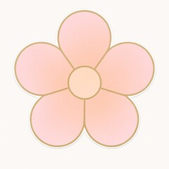 A minimalistic illustration of a single, five-petal flower, designed with soft pastel colors and simple lines. It exudes a sense of purity and delicate beauty