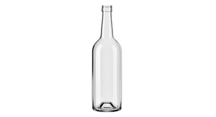 Isolated bottle for wine or olive oil, empty glass recipient, kitchen ware object concept