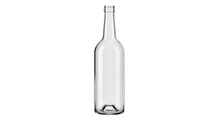 Isolated bottle for wine or olive oil, empty glass recipient, kitchen ware object concept
