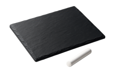 A stylish black slate board with chalk for labeling, ideal for cheese and wine gatherings.