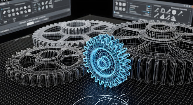 Gears design engineering blueprint cad software mechanical engineering technical drawing wireframe modeling