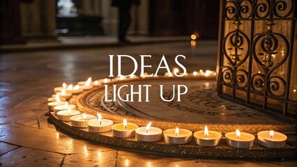 Illuminated Candles Creating Ideas in Serene Indoor Space