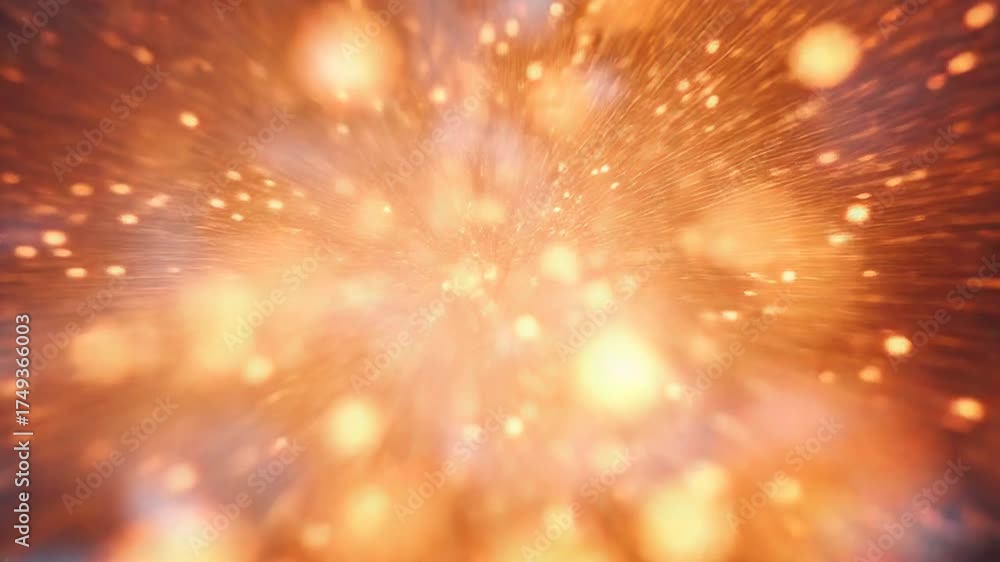 Canvas Prints expanding orange light particles creating abstract energy burst