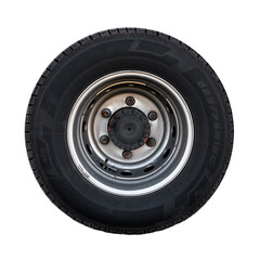 Automobile wheel isolated on white background, ideal for automotive design, service, repair, and transportation concepts. Isolated on transparent background.