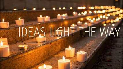 Illuminated Steps with Candles Creating a Warm and Inviting Glow