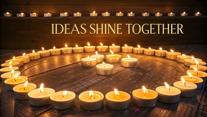 Illuminating Candles in Circle with Inspirational Message of Unity
